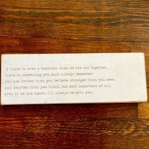 Wooden inspirational sign